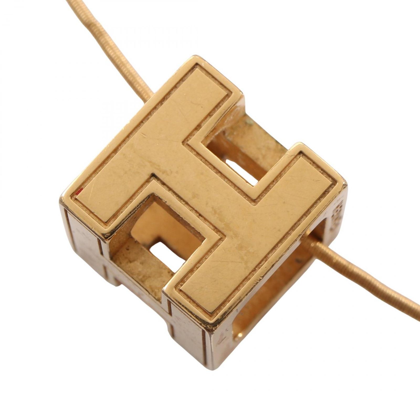 エルメス HERMES ネックレス カージュドアッシュ Hキューブ GP 