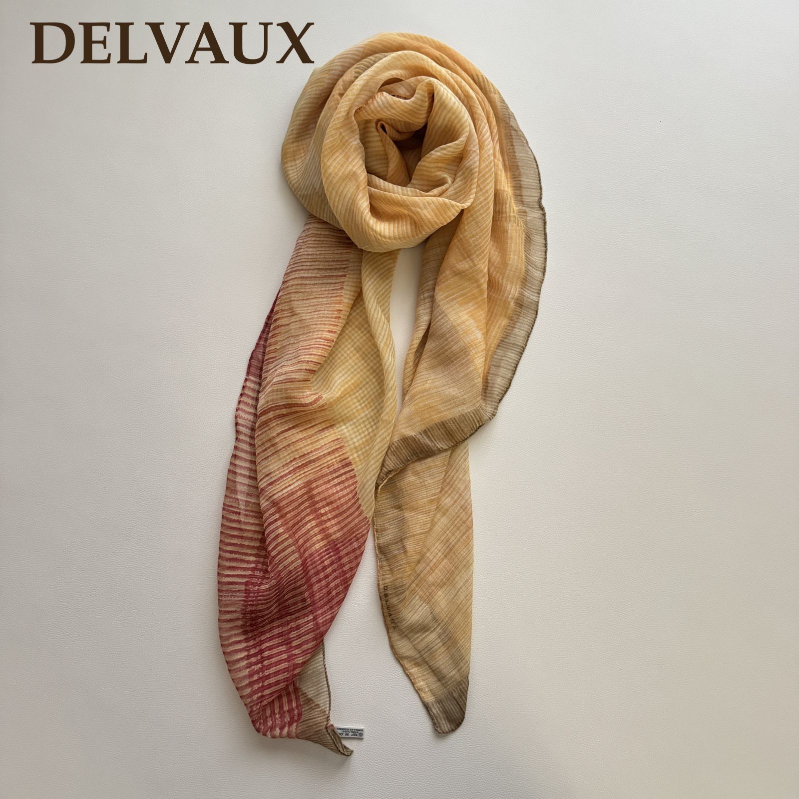 DELVAUX デルヴォー シルク100% 大判スカーフ ストール ショール 