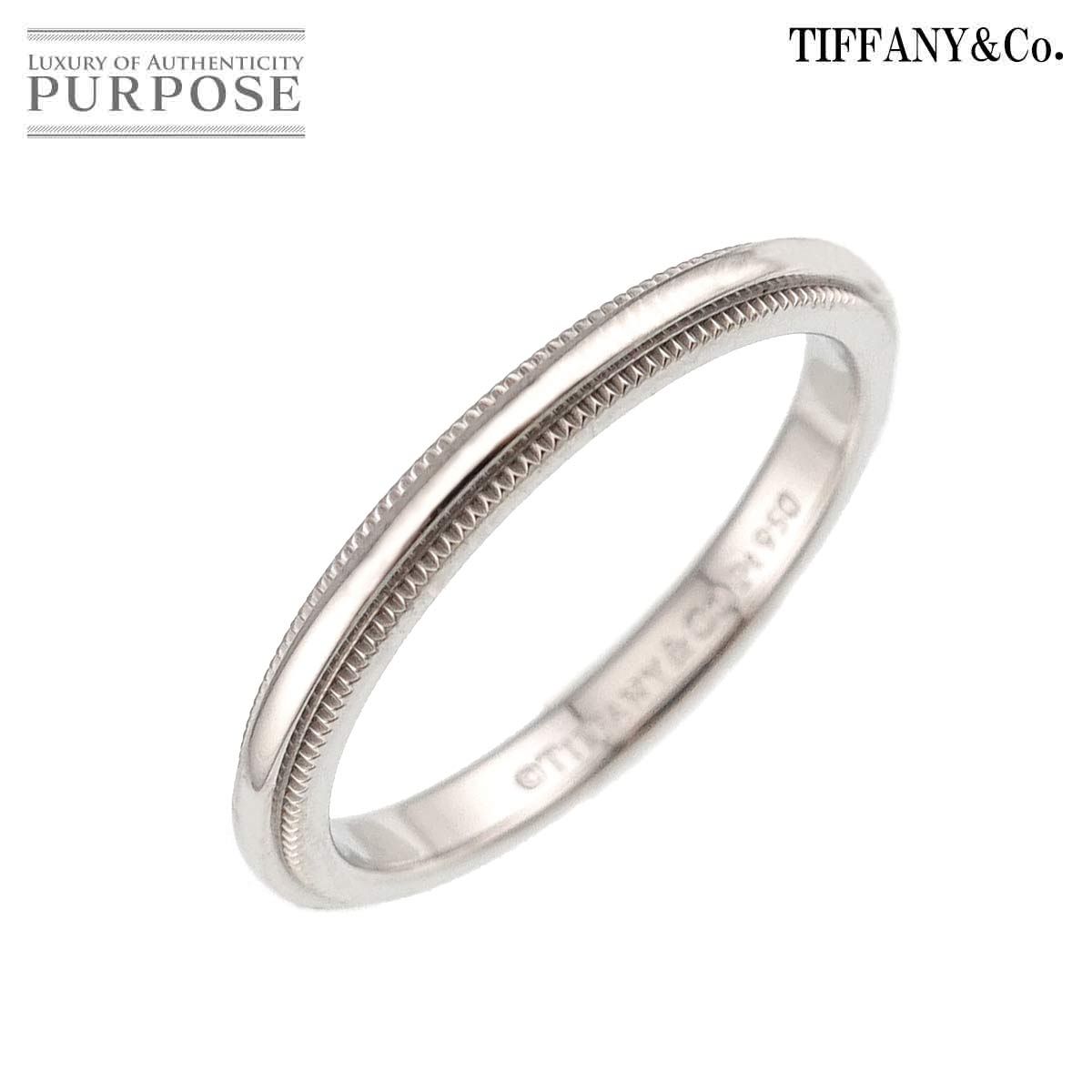 ティファニー TIFFANY&CO. ミルグレイン 10号 リング 幅2mm Pt 