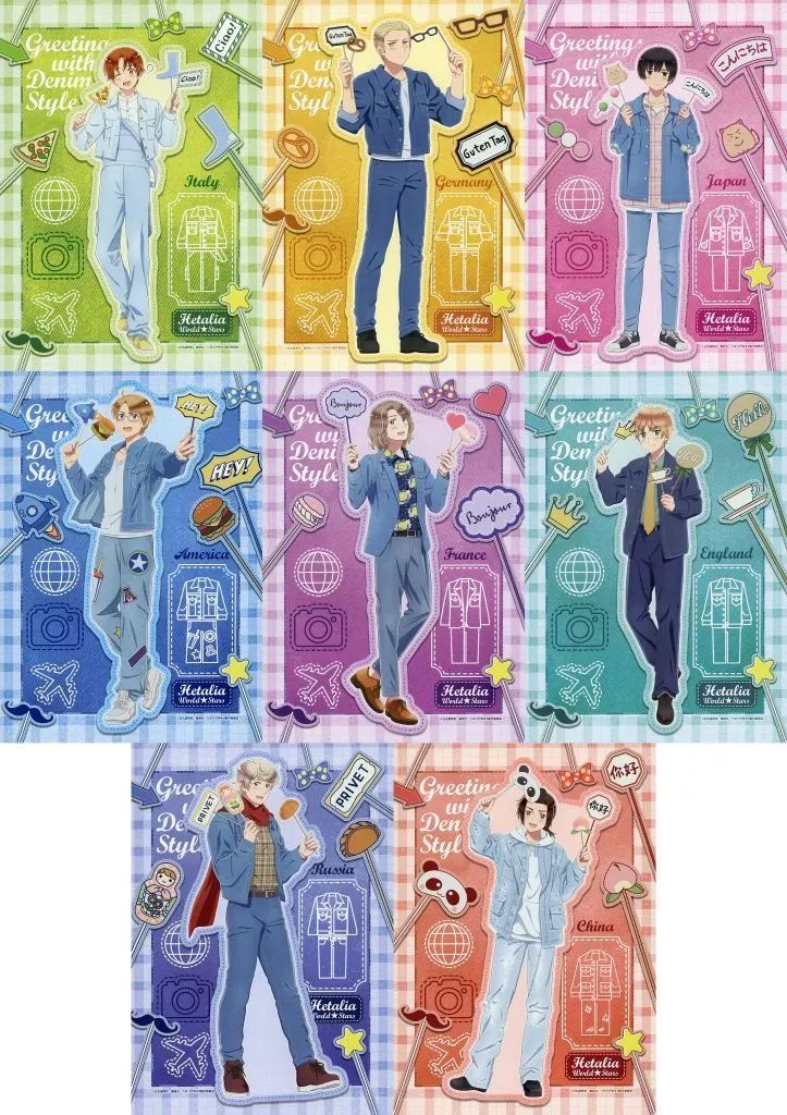 中古】紙製品 全8種セット A4アートボード 「WEBくじ ヘタリア World