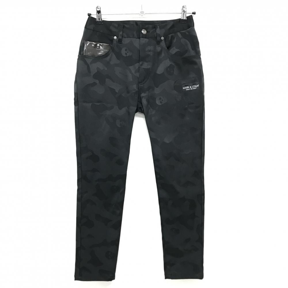 MARK & LONA スカルカモフラージュパンツブラック48 MARK & LONA カモフラスカルパンツ 超美品マークアンドロナ パンツ 黒