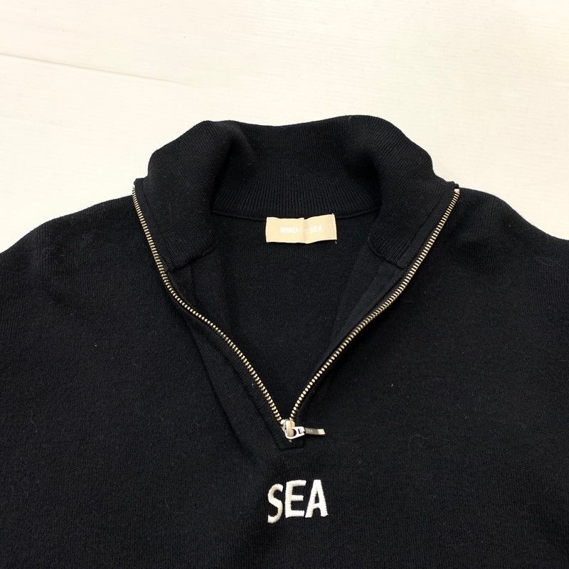 中古品】 WIND AND SEA ウィンダンシー HALF ZIP COTTON CASHMERE KNIT