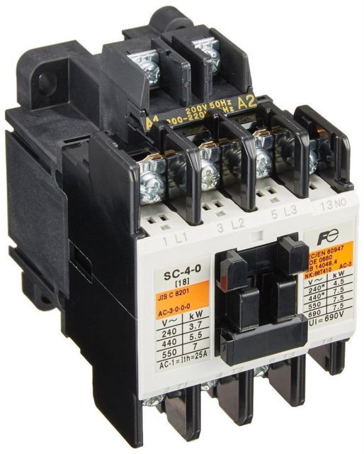 【送料無料】富士電機 標準形電磁接触器 ケースカバー無 SC-4-0 コイルAC200V 1A