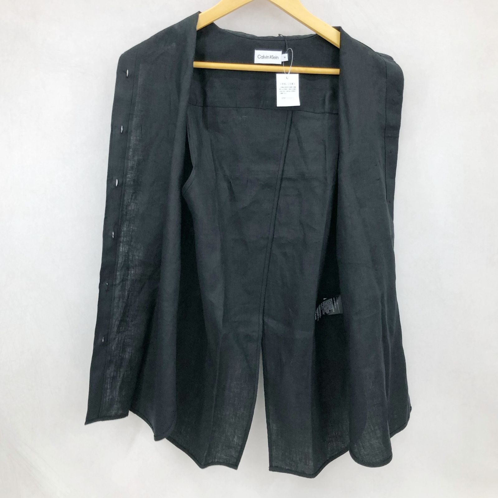 タグ付 極美品 Calvin Klein カルバン・クライン LINEN SLEEVELESS TOP 