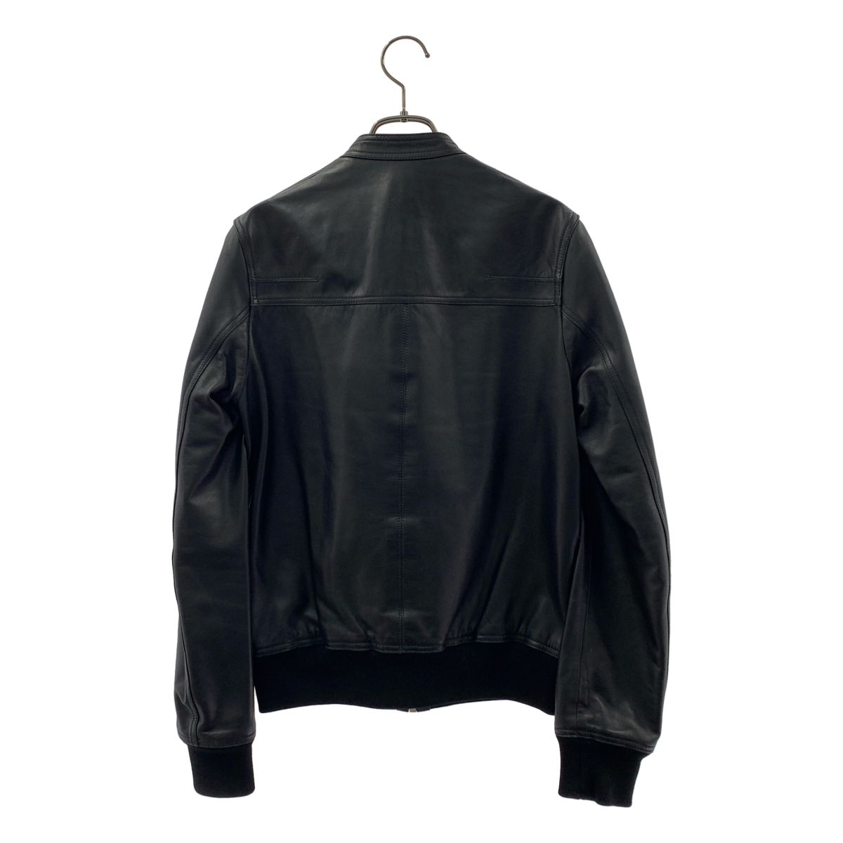 【美品】  Dior homme / ディオールオム | Leather Jacket / 羊革 ラムレザー シングルジャケット ブルゾン / 総裏地 | 44 | ブラック | メンズ 美品】 Dior homme / ディオールオム | Leather Jacket / 羊革