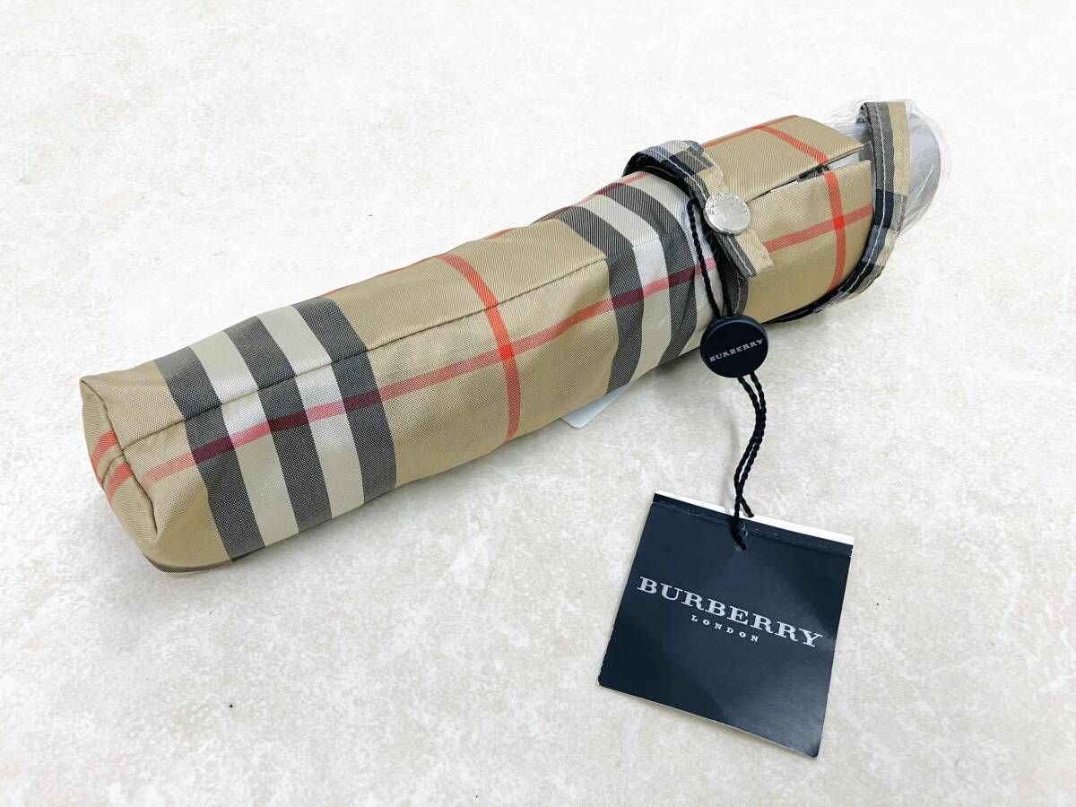 未使用 ケース付き BURBERRY バーバリー 折りたたみ傘 ダークブラウン