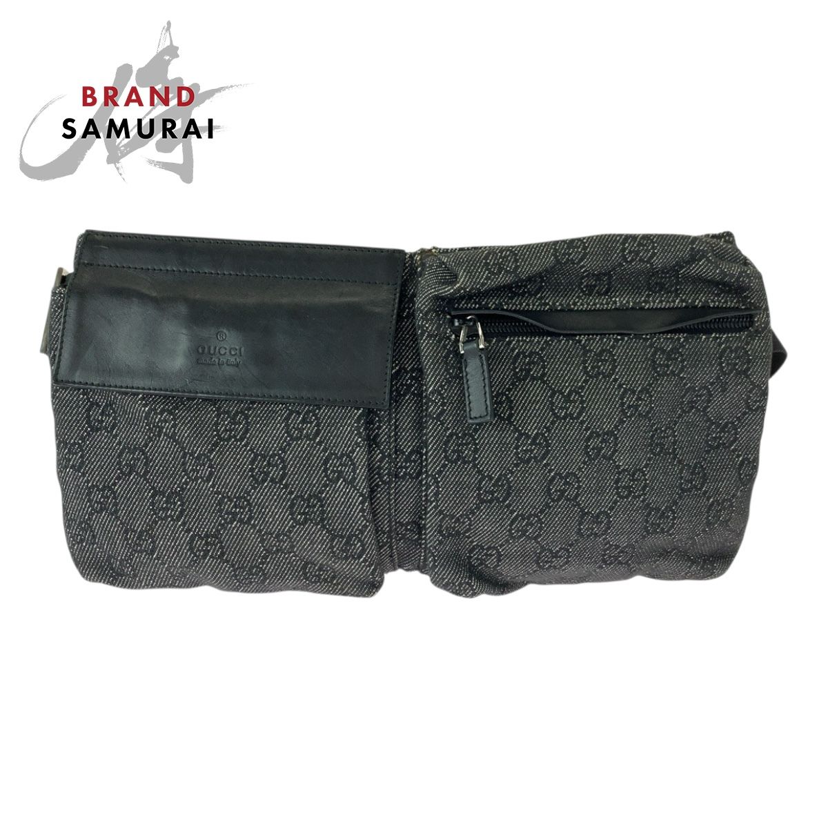 美品 GUCCI グッチ ブラック 黒 シルバー金具 GGキャンバス 23566 