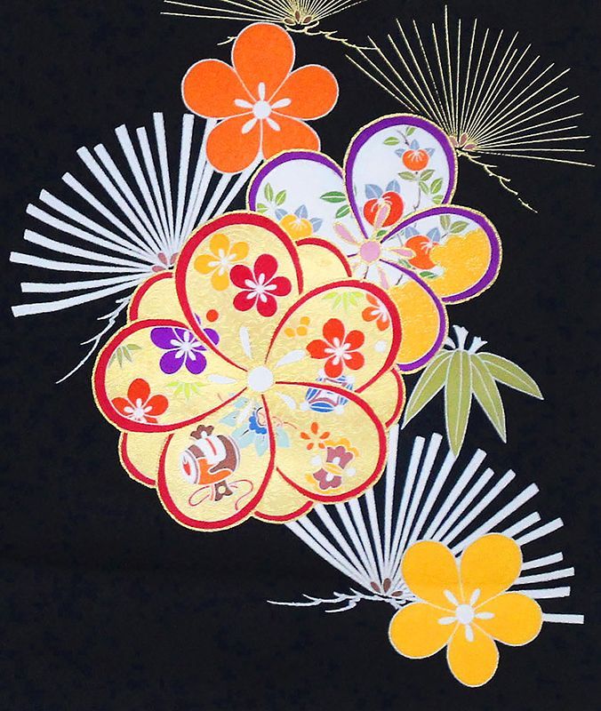 有名店在庫☆最高級新品正絹産着（祝着）京友禅手描き美術、本金祝い鶴舞松天下一図案 有名店在庫☆最高級新品正絹産着（祝着）京友禅手描き美術、本金祝い