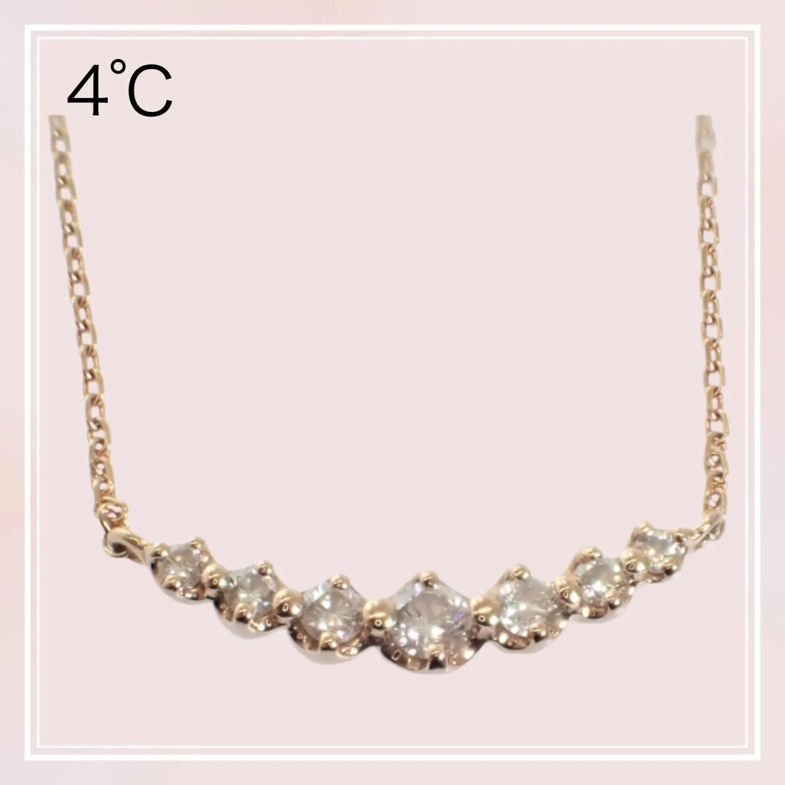 4℃】ダイヤモンドネックレス 111631123101 ネックレス K18ピンク