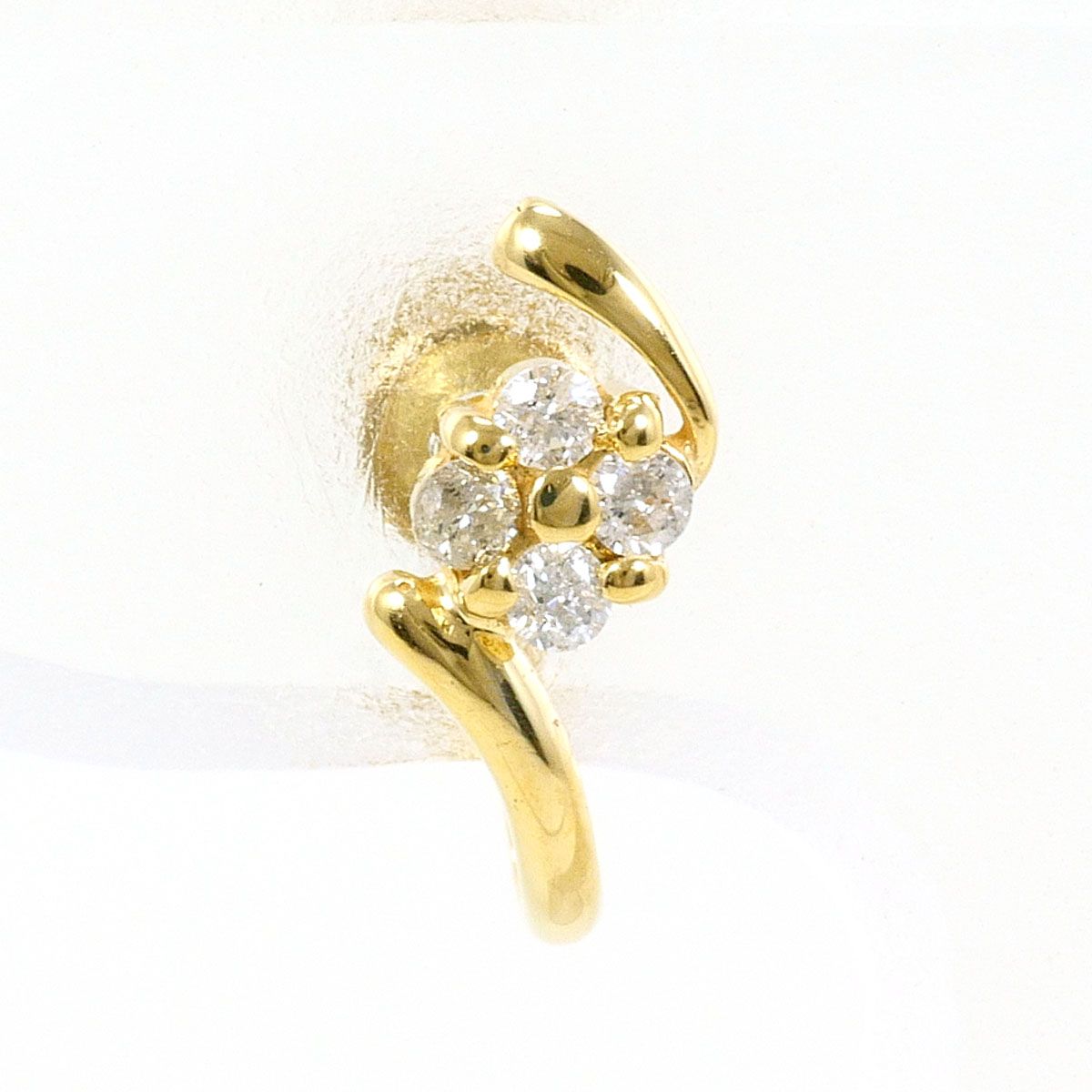 K18YG イヤリング(片耳) ダイヤモンド 0.07ct 総重量約0.7g レディース