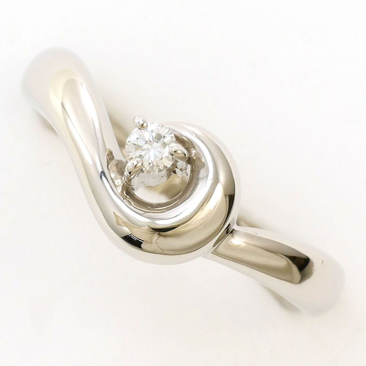 PT900/プラチナ リング・指輪 9号 ダイヤモンド 0.05ct 総重量約3.2g 
