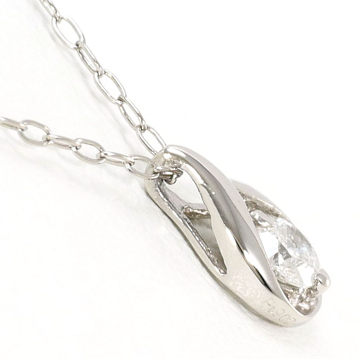 PT900 PT850 ネックレス ダイヤ 0.10 総重量約2.3g 約39cm 中古 美品 送料