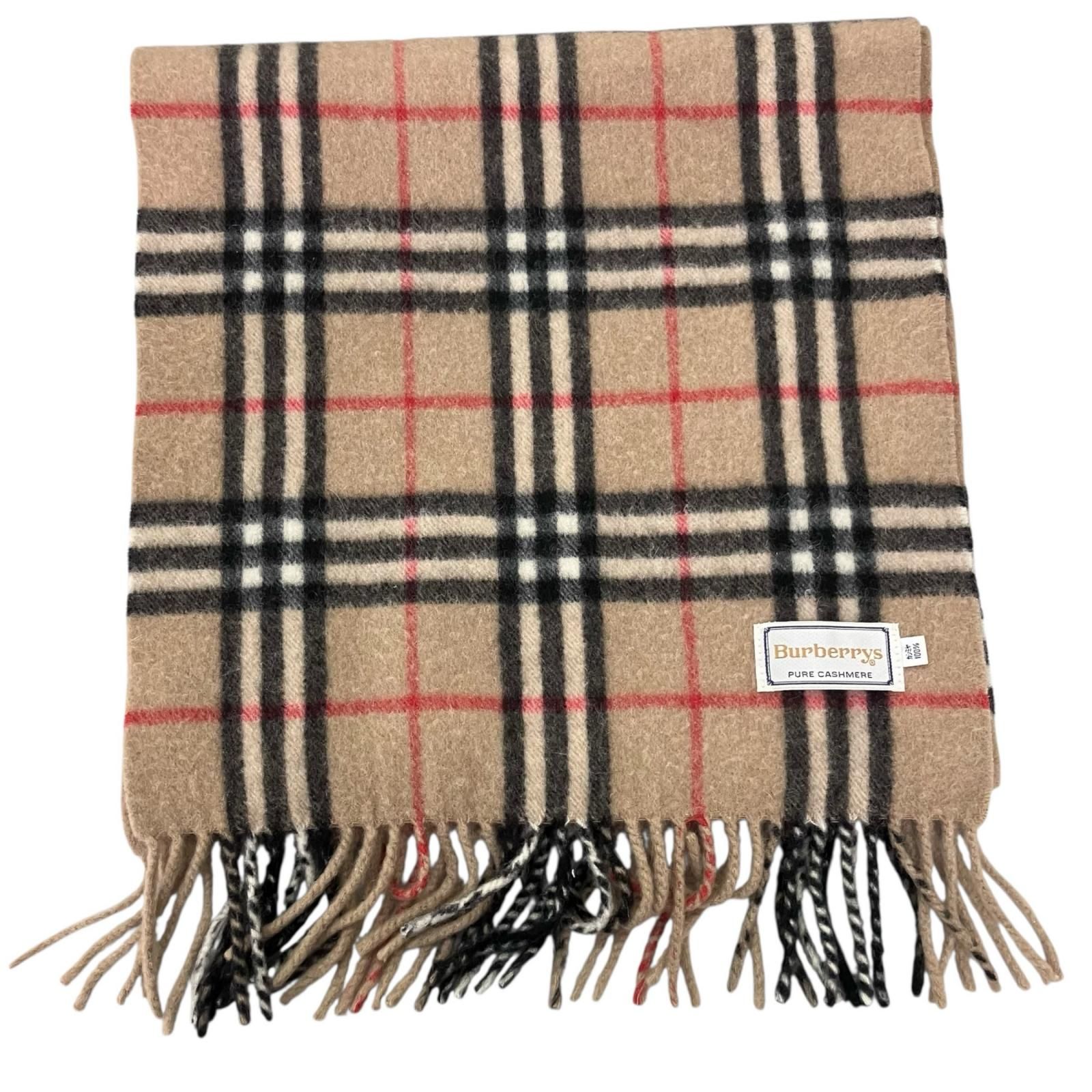 Burberrys ピュアカシミア　ノバチェック　マフラー　美品 186005 Burberrys バーバリーズ マフラー ノバチェック/ブラウン