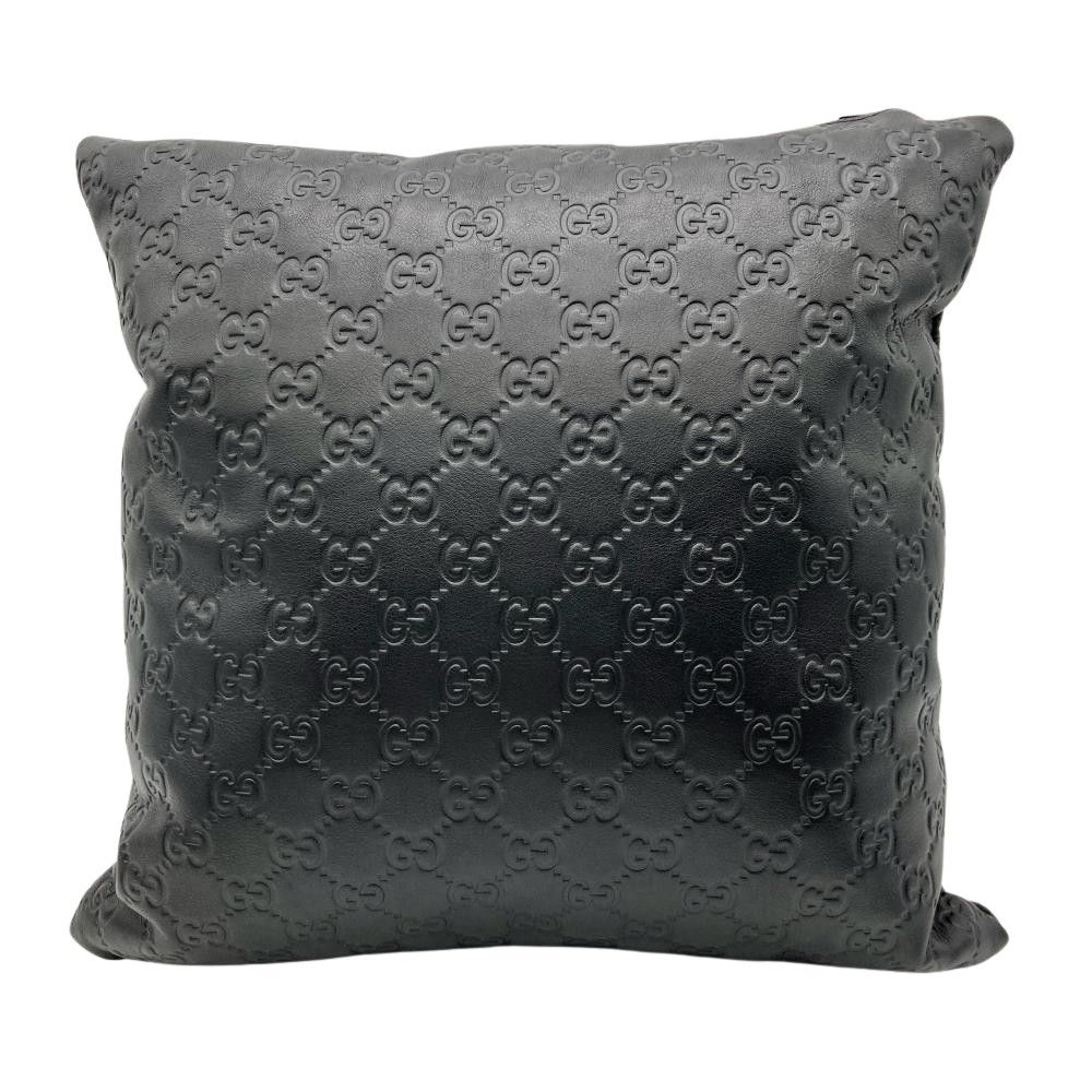 グッチ GUCCI レザークッション グッチシマ 280627 ブラック【中古