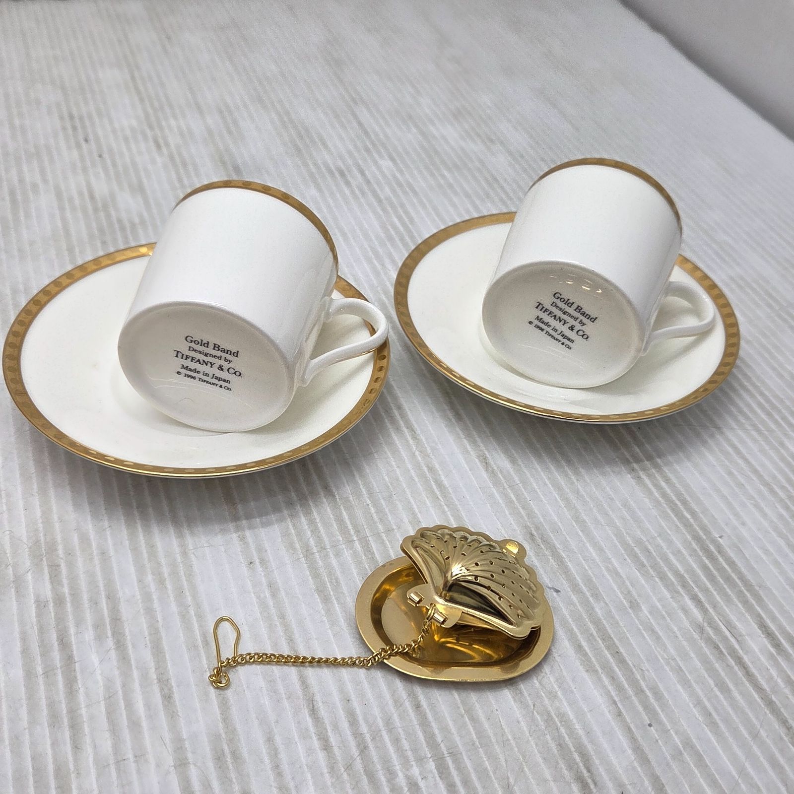 4 S03338 TIFFANY＆Co ティファニーゴールドバンド カップ＆ソーサー 