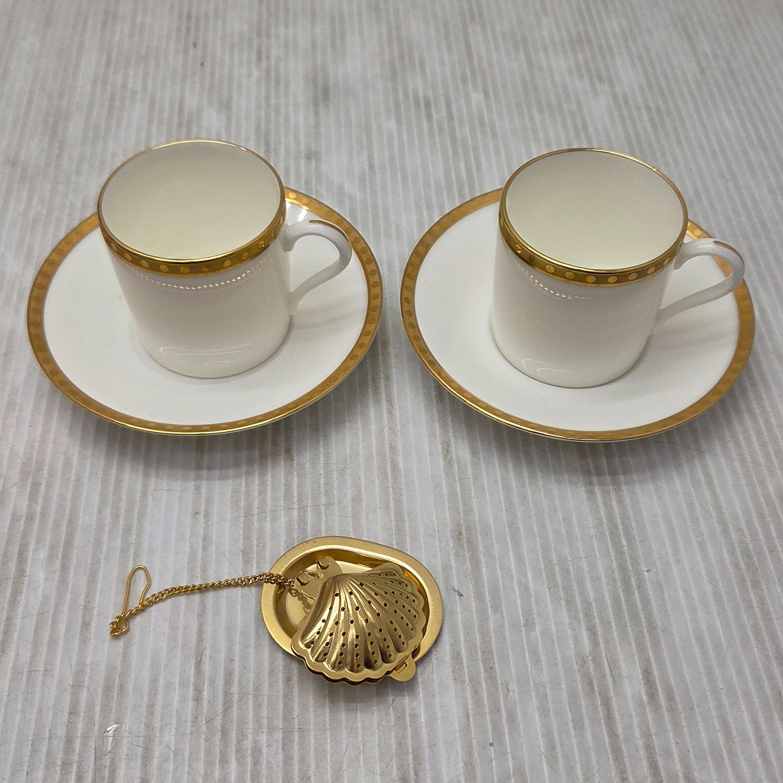 4 S03338 TIFFANY＆Co ティファニーゴールドバンド カップ＆ソーサー 