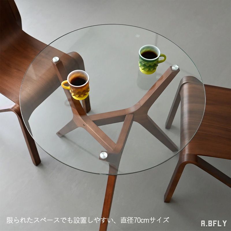 ガラステーブル 丸テーブル カフェテーブル ダイニングテーブル