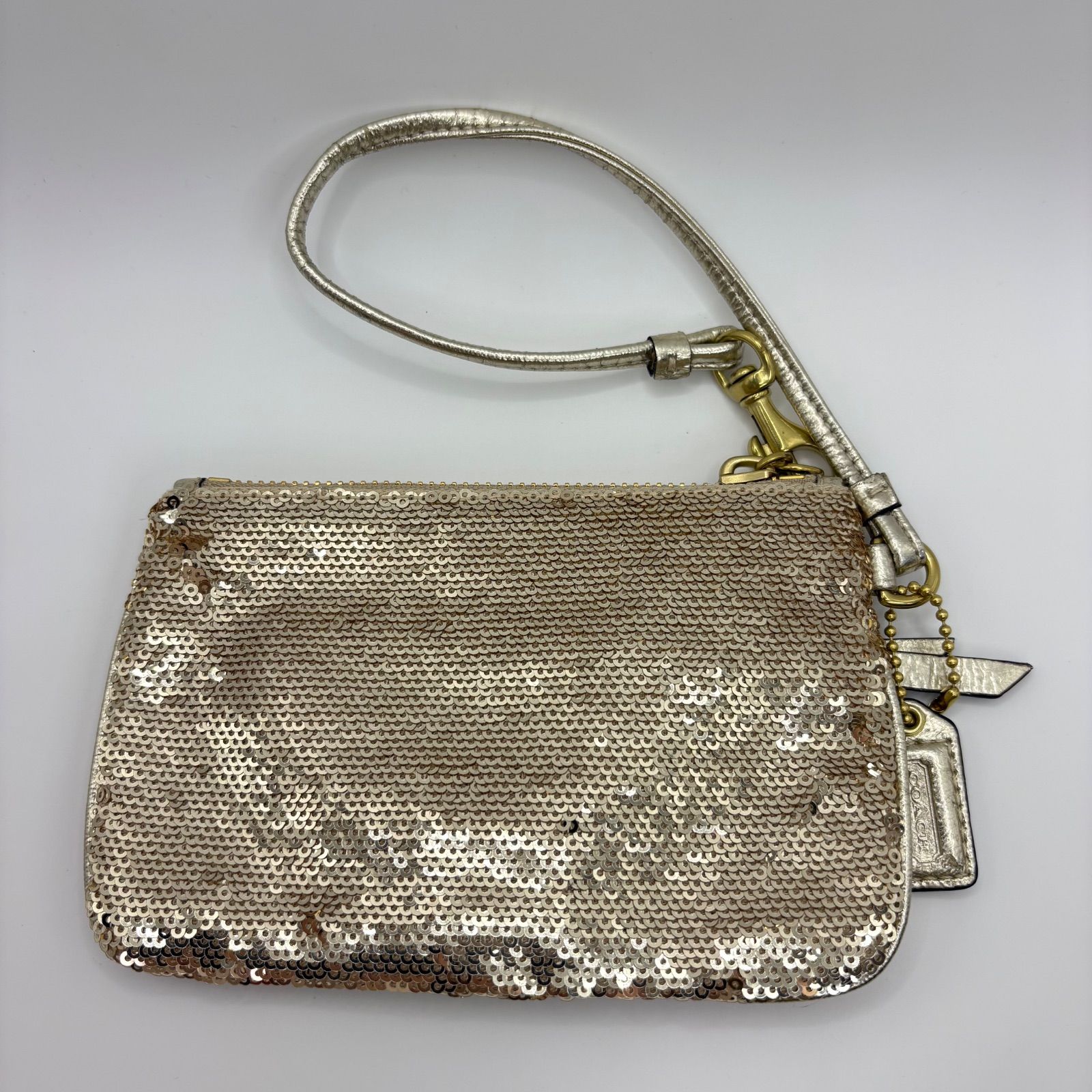 COACH POPPY コーチ ポピー スパンコール リストレット付き ゴールド 