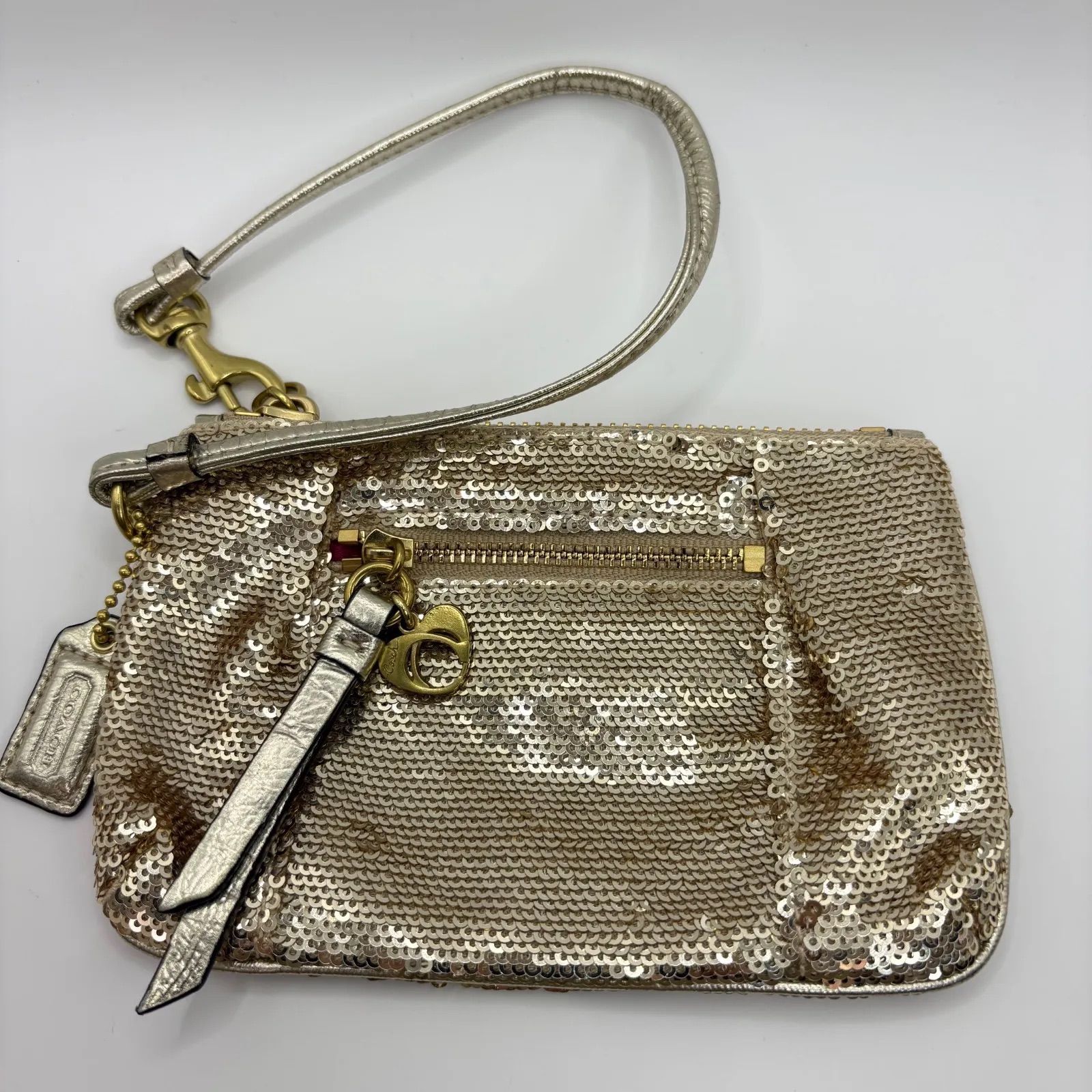 COACH POPPY コーチ ポピー スパンコール リストレット付き ゴールド 