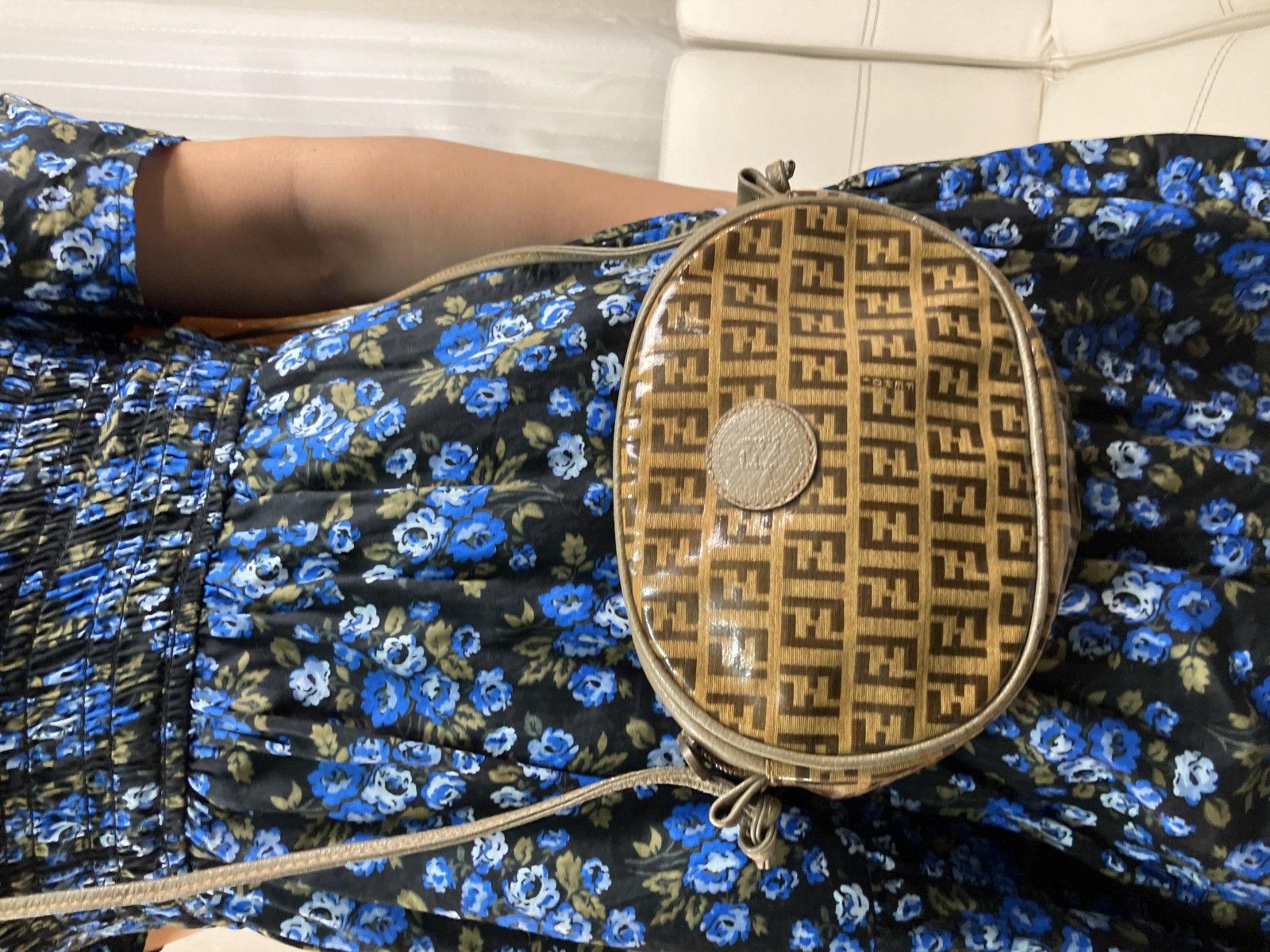 FENDI フェンディ ズッカ柄 ミニ ショルダーバッグ PVC レザー 