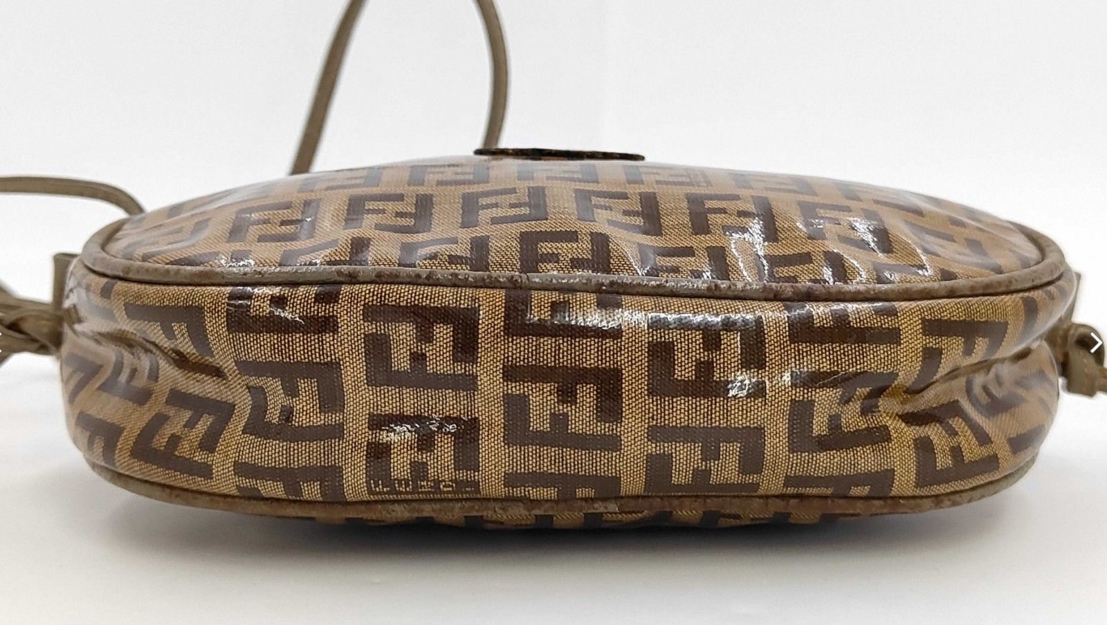FENDI フェンディ ズッカ柄 ミニ ショルダーバッグ PVC レザー 