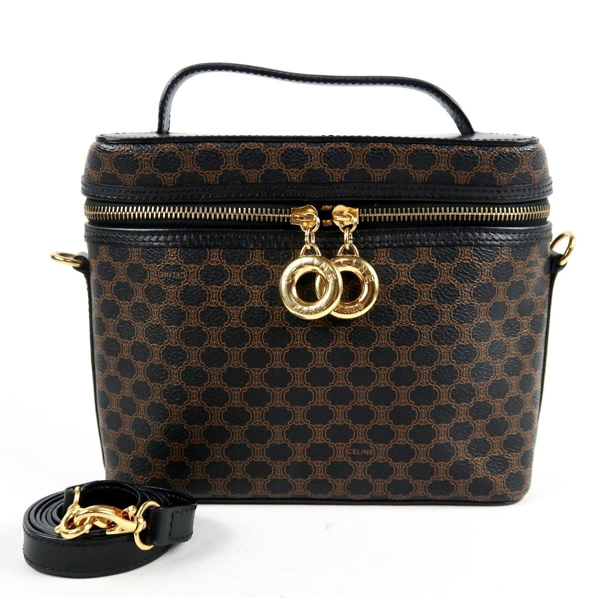 美品】CELINE セリーヌ マカダム バニティ型 2WAYショルダー 