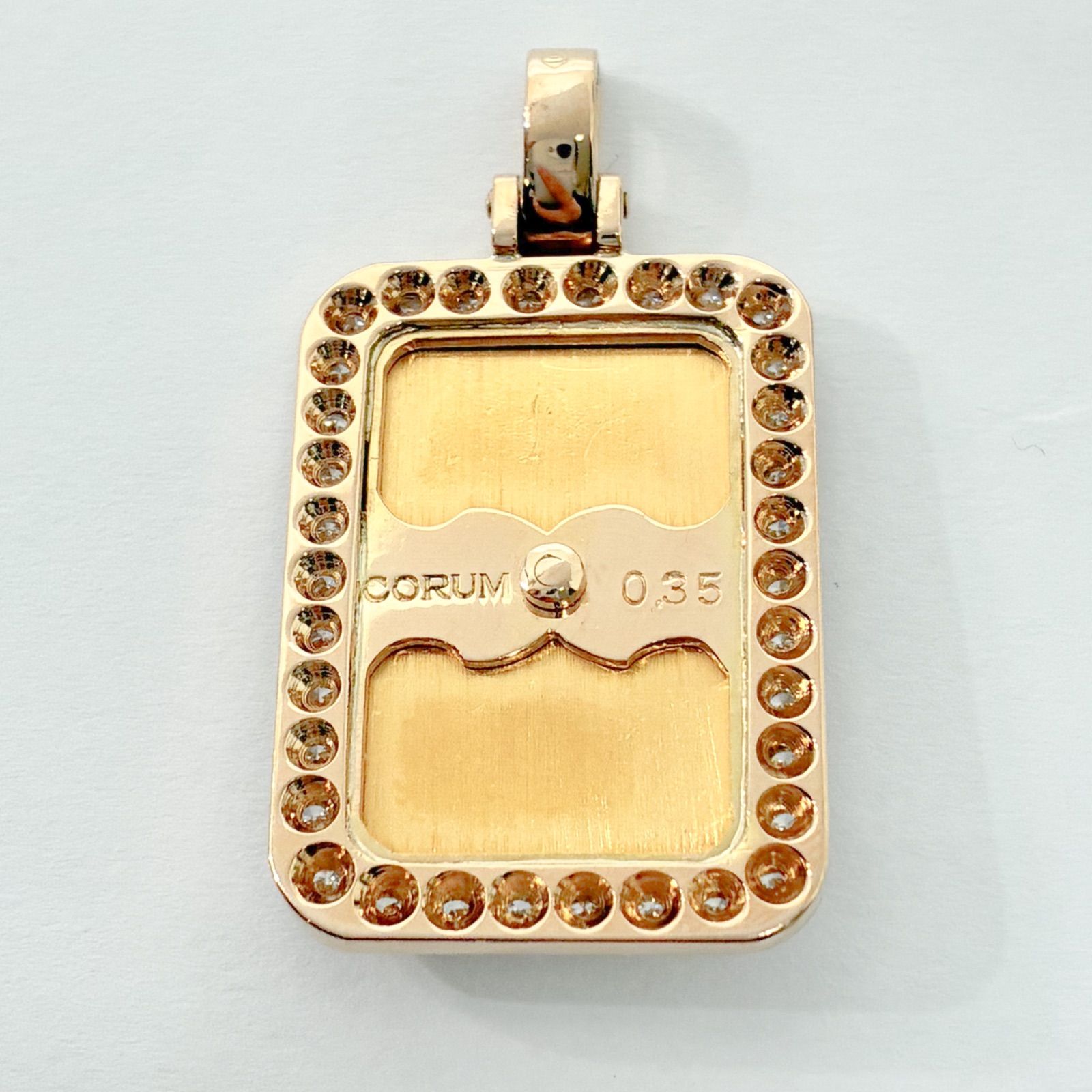 中古】CORUM コルム ペンダントトップ K24YG×K18YG ダイヤモンド0.35ct 