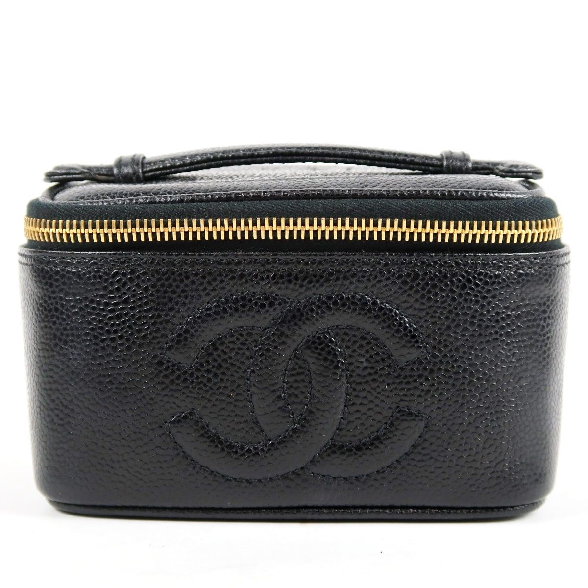 CHANEL シャネル ヴァニティ バッグ ポーチ キャビアスキン CC 223