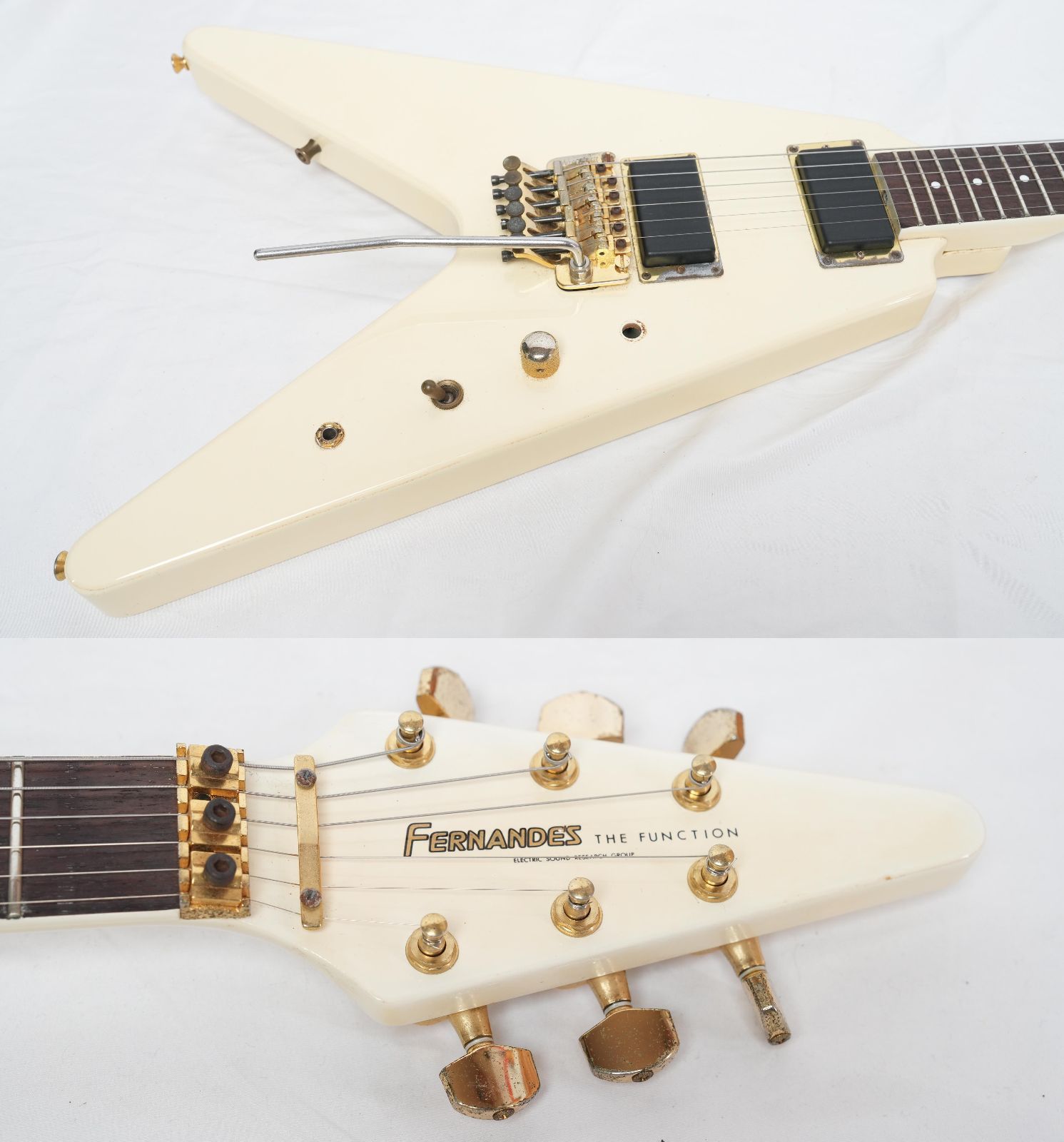 ☆FERNANDES BSV-80J WHITE Flying V 44MAGNUM、広瀬“JIMMY”さとし