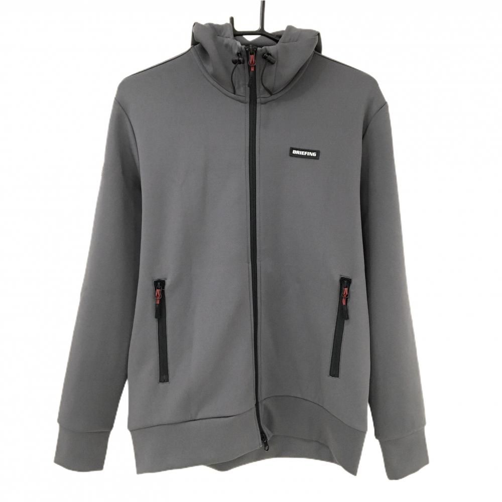 美品　ブリーフィング ジップパーカー　Lサイズ　グレー　XL 超美品】ブリーフィング ジップパーカー グレー バック立体ロゴ メンズ
