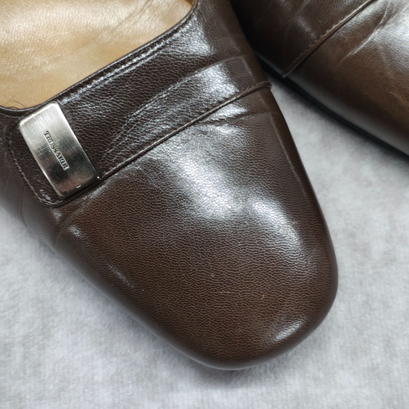 TRUSSARDI トラサルディ レザーパンプス 24cm ブラウン 茶色 日本製 