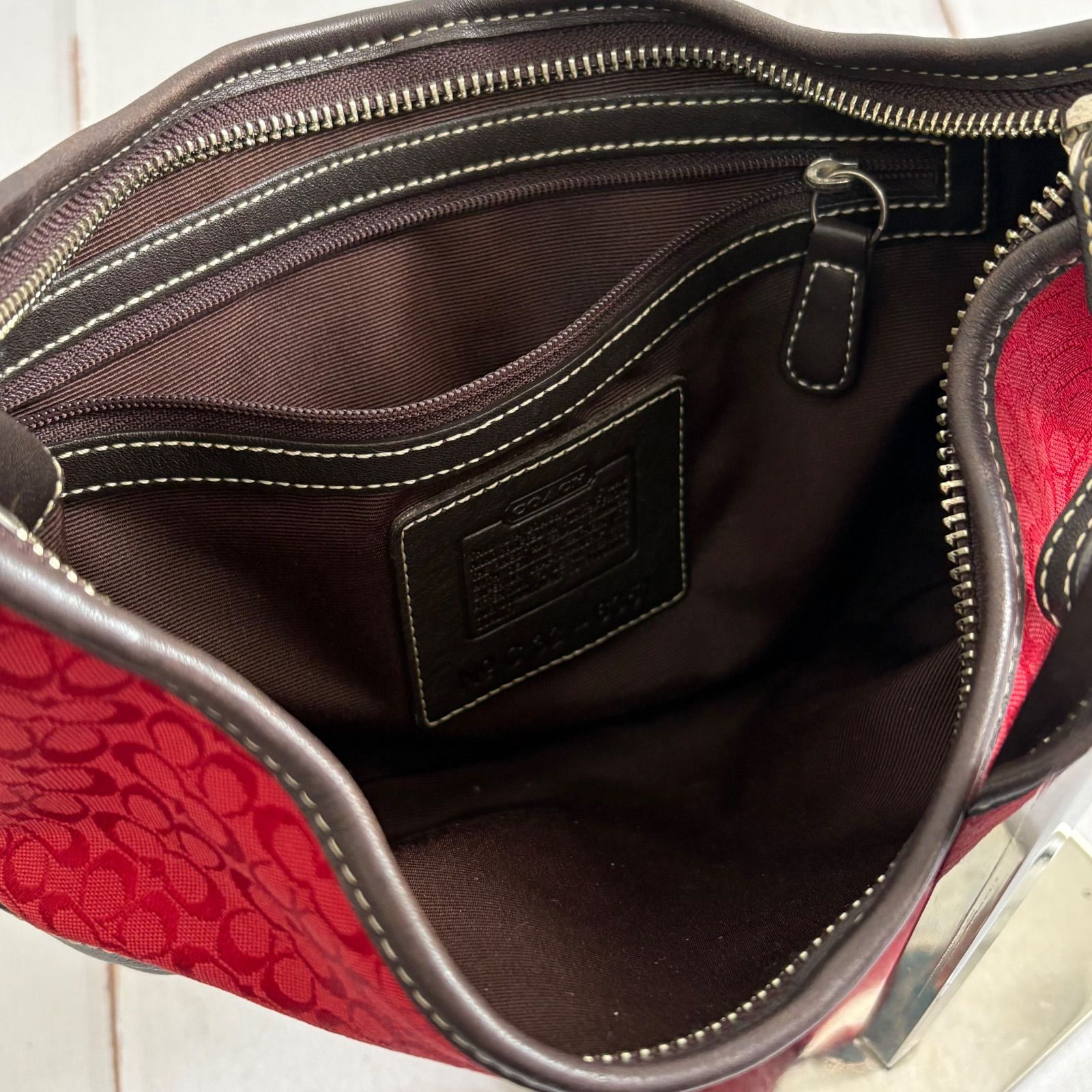 美品 COACH コーチ SOHO シグネチャー ホーボー ハンドバッグ ワン