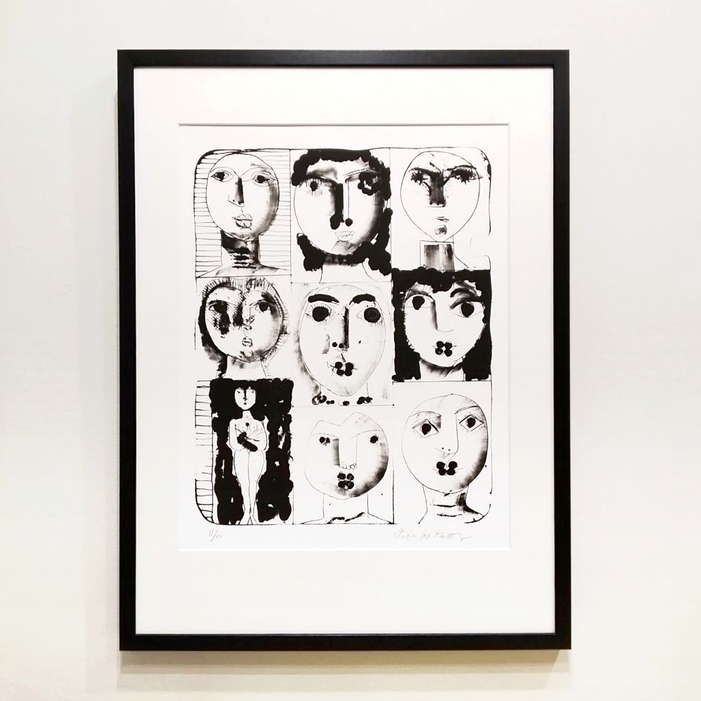 猪熊弦一郎 FACES 顔D 1989年 リトグラフ 限定50部 直筆サイン 版画