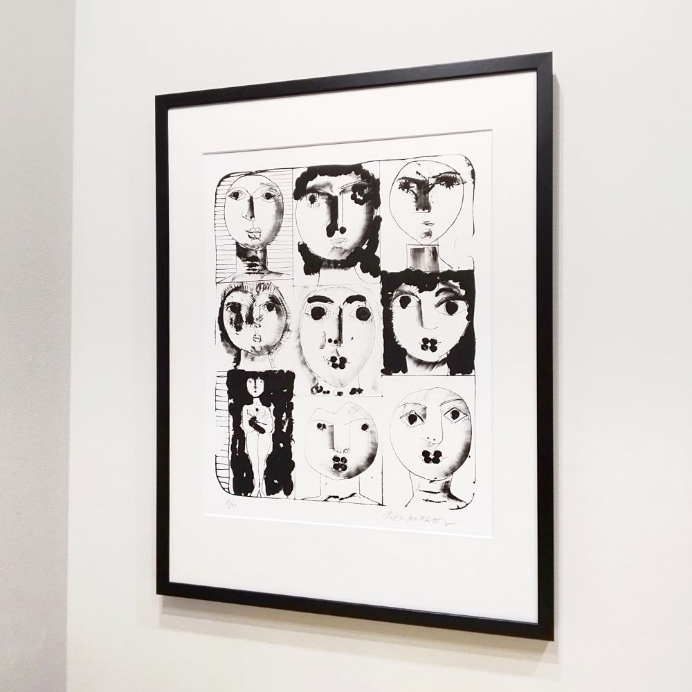 猪熊弦一郎 FACES 顔D 1989年 リトグラフ 限定50部 直筆サイン 版画