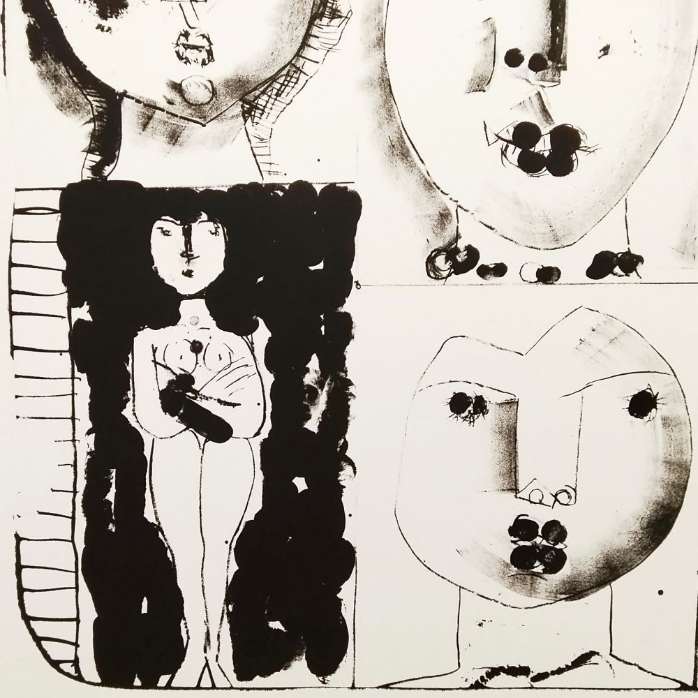 猪熊弦一郎 FACES 顔D 1989年 リトグラフ 限定50部 直筆サイン 版画