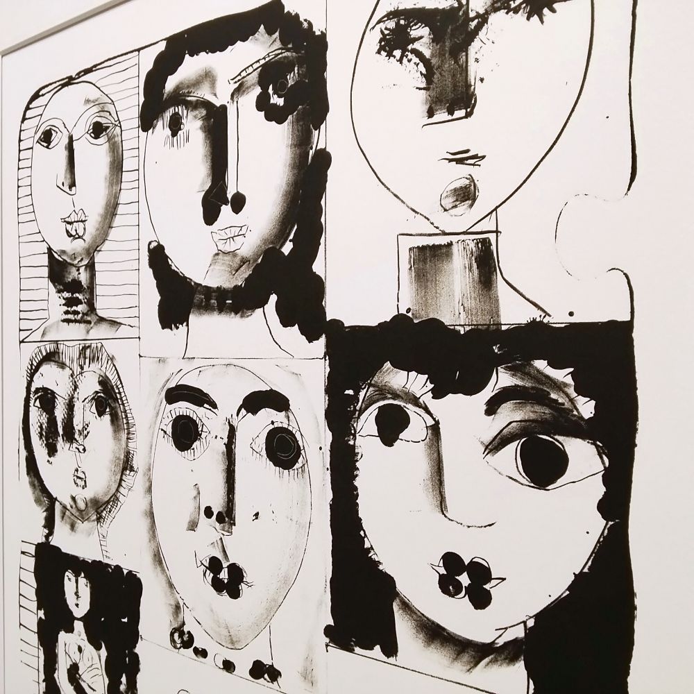 猪熊弦一郎 FACES 顔D 1989年 リトグラフ 限定50部 直筆サイン 版画