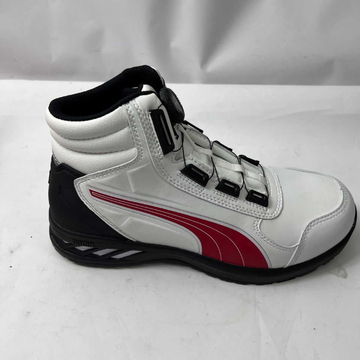 PUMA プーマ 安全靴 ライダー 2.0 ホワイト＆レッド ディスク ミッド 