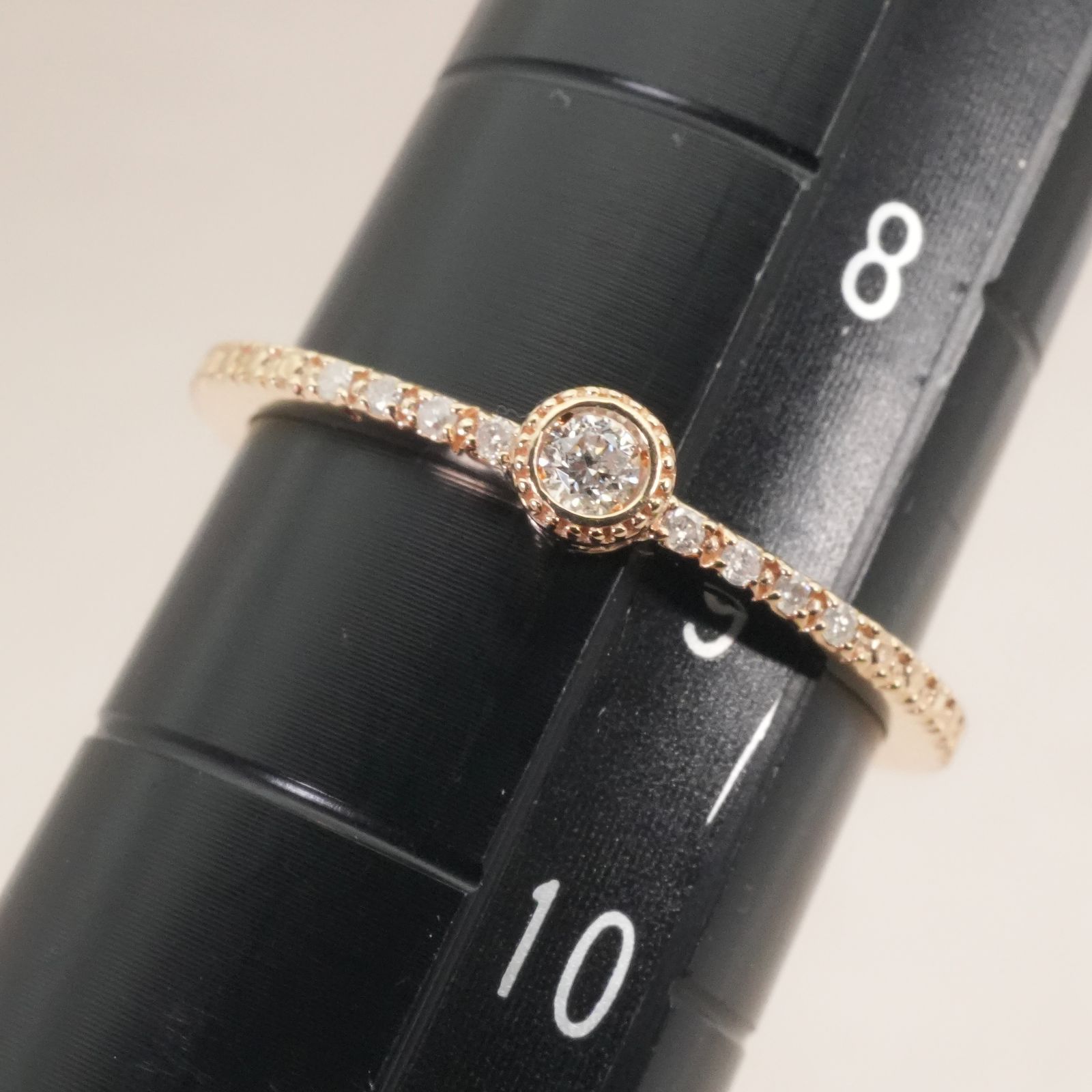 未*来様 ageteアガットK10ルビーハーフエタニティリング10号くらい アガット K10 ハーフエタニティ ダイヤ 0.05ct リング/25-3604 - メルカリ