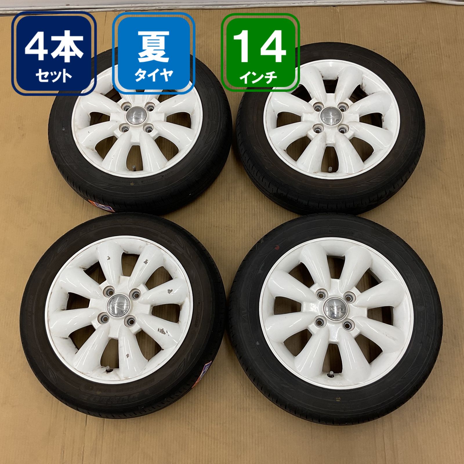 LaLa Palm 4H PCD100 14インチ 4.5J +43 155/65R14 DUNLOP ENASAVE 