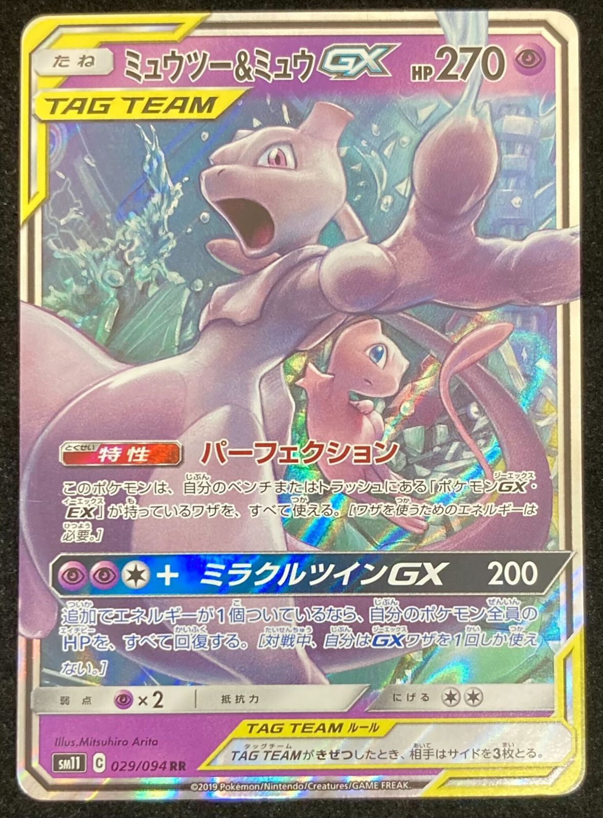 ポケモンカードゲーム ポケカ ミュウツー＆ミュウGX RR sm11-029/064