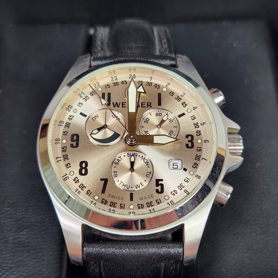 【美品】WENGER ウェンガー 7275X クロノグラフ 腕時計 スイス製 美品】WENGER ウェンガー 7275X クロノグラフ メンズ腕時計 スイス製