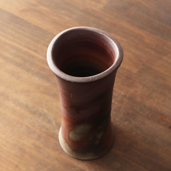 フラワーベース 備前焼 花瓶 作家 花瓶 花入れ 松嶋弘 備前焼き 手桶花