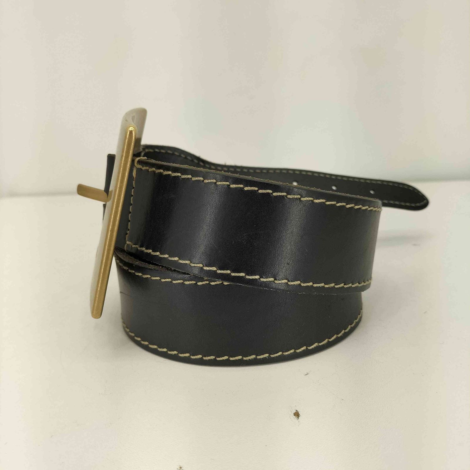 ドルチェアンドガッバーナ DOLCE&GABBANA デカバックル レザー ベルト