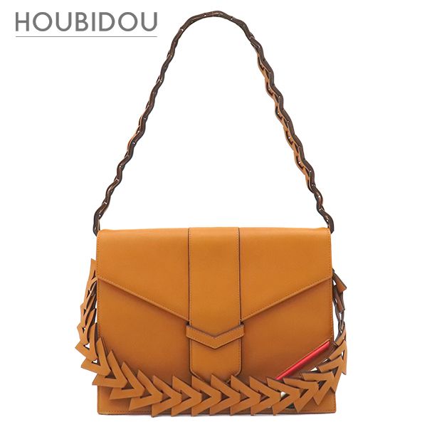 ロエベ LOEWE 2WAYバッグ フラップバッグ レザー ブラウン ゴールド 