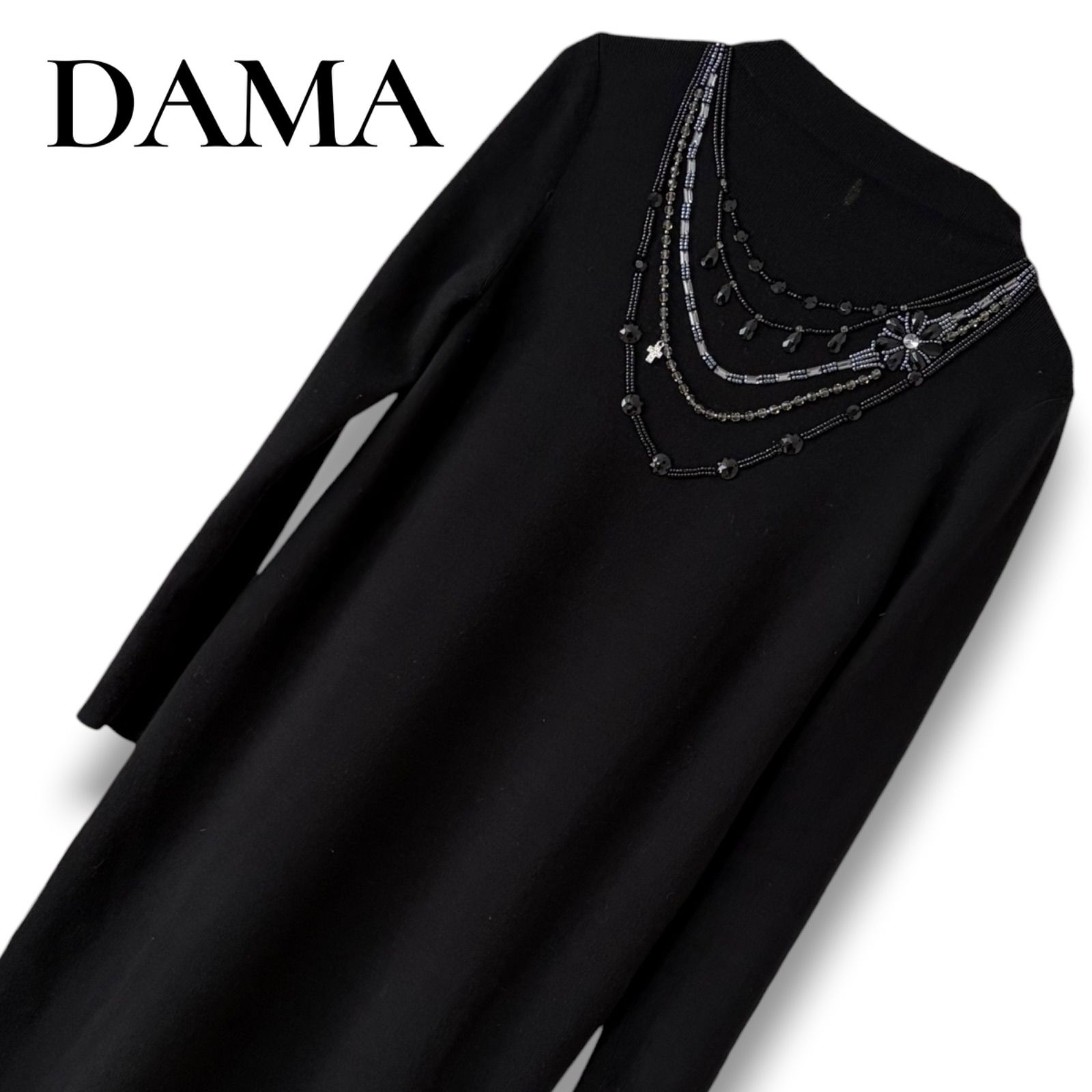 DAMA collection ダーマコレクション ビジュー 装飾 ニットワンピース 