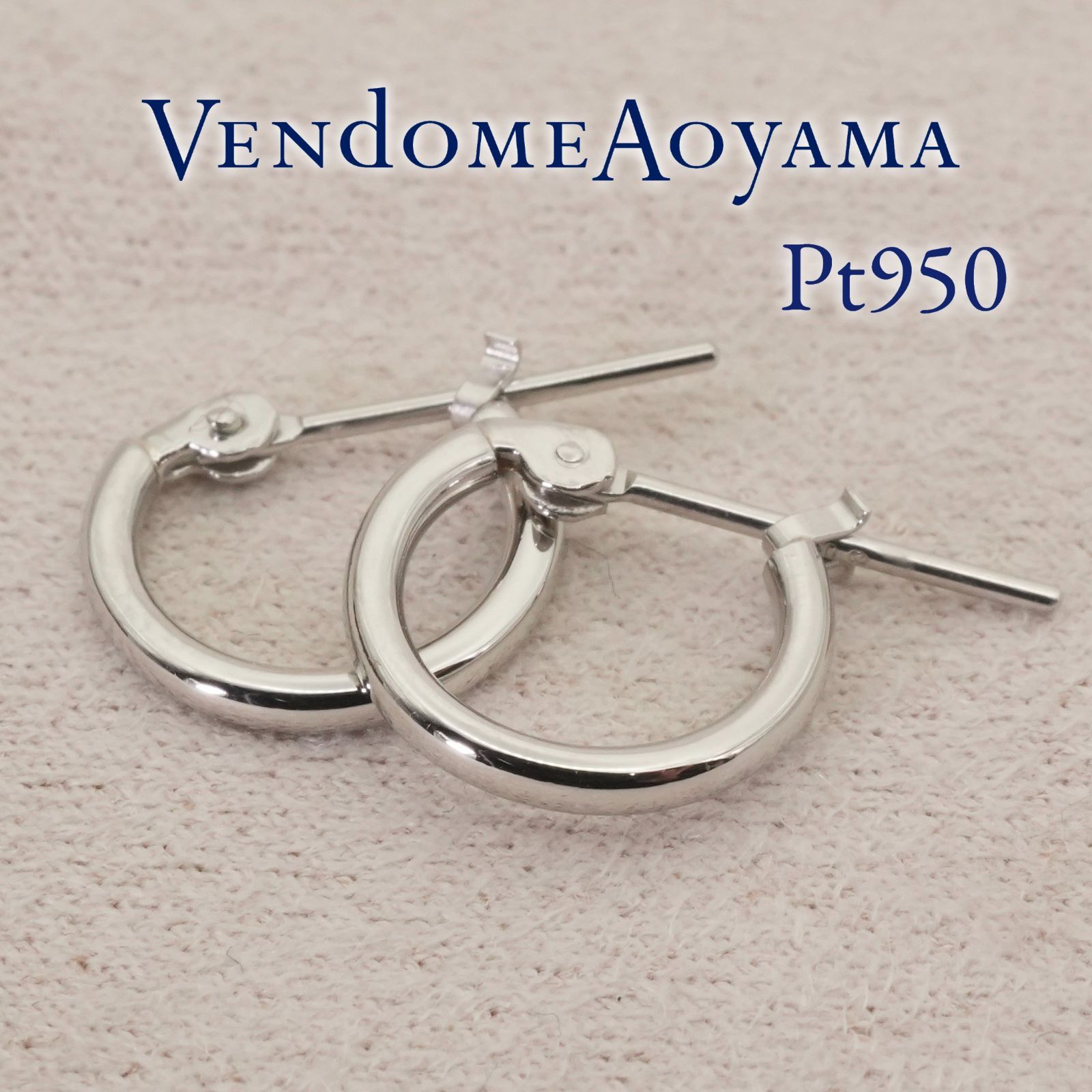ヴァンドームヴァンドーム青山 Pt950 プラチナ フープ ピアス/25-3164 