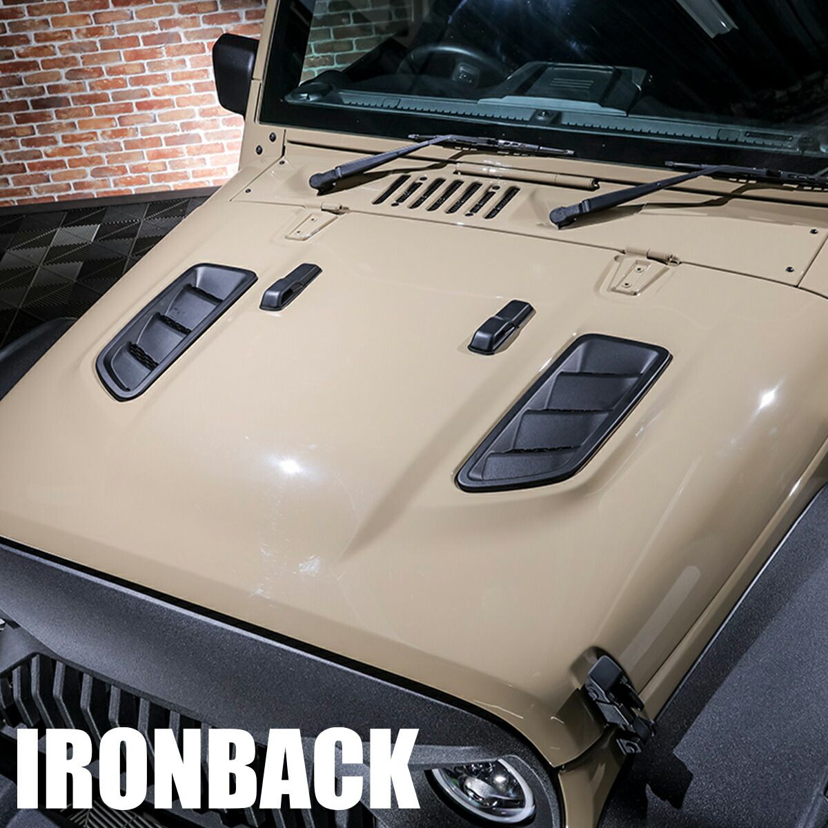 IRONBACK ラングラー JK ボンネット JL風 JLスタイル フード ジープ 