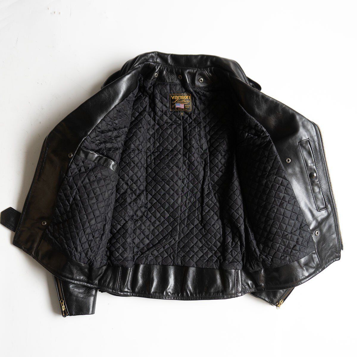 美品】 VANSON 【HIGHWAYMAN ダブルライダース ジャケット】38 レザー 