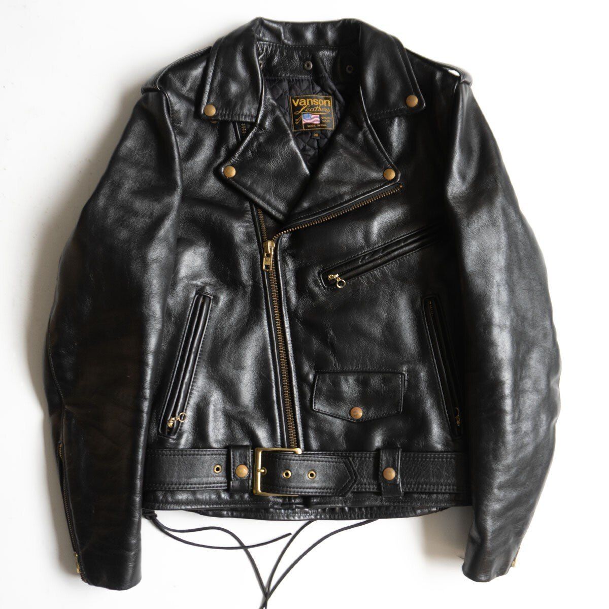 美品】 VANSON 【HIGHWAYMAN ダブルライダース ジャケット】38 レザー 
