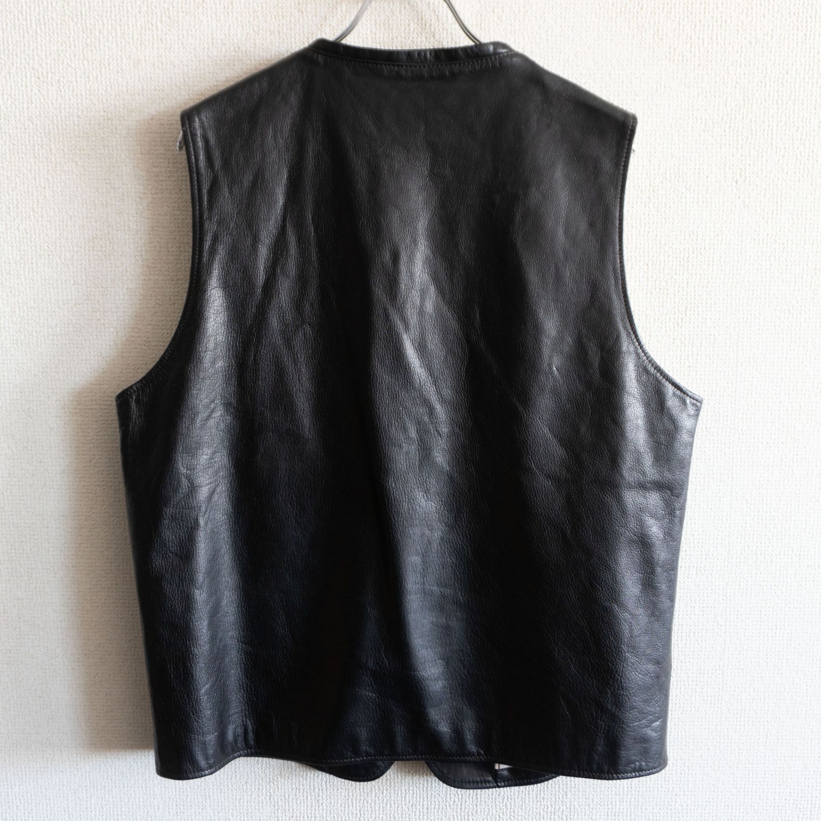 ORGUEIL レザー ベスト ブラック 42 サイズ42】ORGUEIL【STEER LEATHER GILET】ブラック レザー ベスト